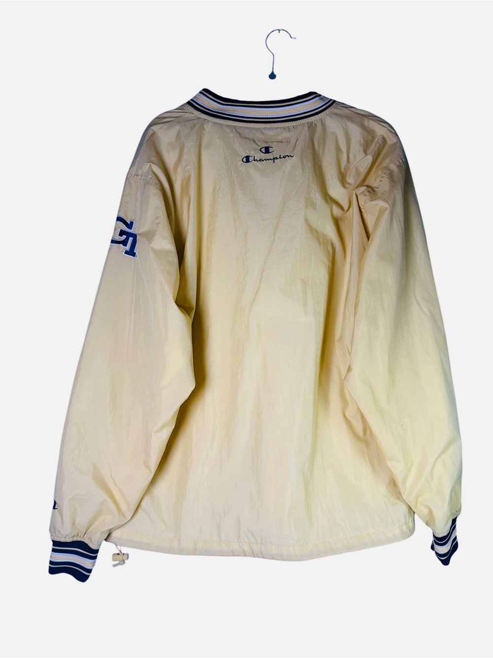 Vtg Champion 90s Georgia Tech Mens Set M Yellowjackets Windbreaker Jacket & Pant - Picture 15 of 16